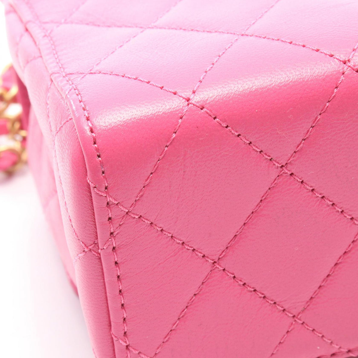 CHANEL Matelasse Mini Flap Chain Bag Pink