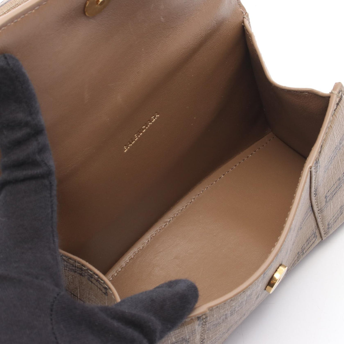 BALENCIAGA HOURGLASS XS 2-Way Bag Beige