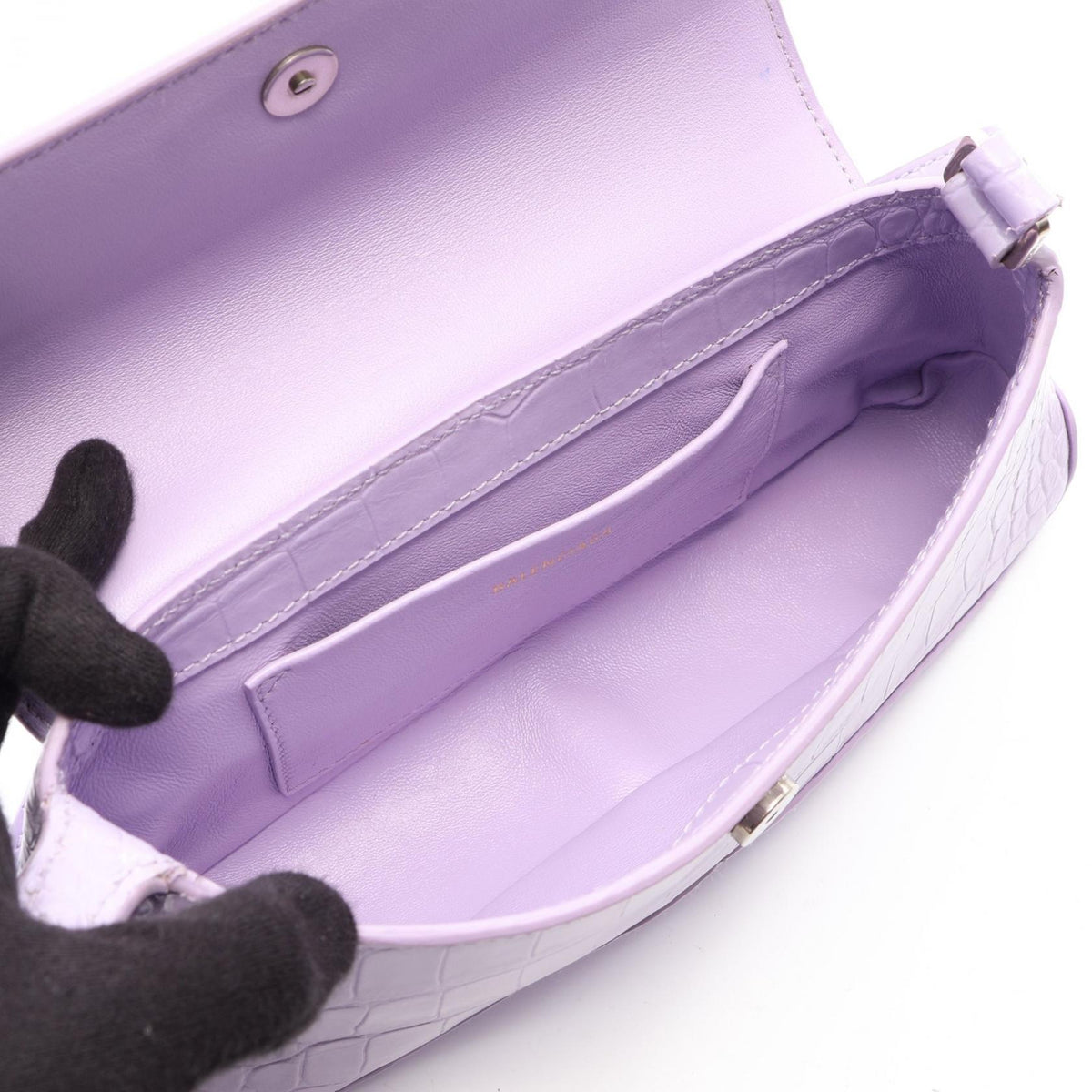 BALENCIAGA XX Small Croc Bag Purple