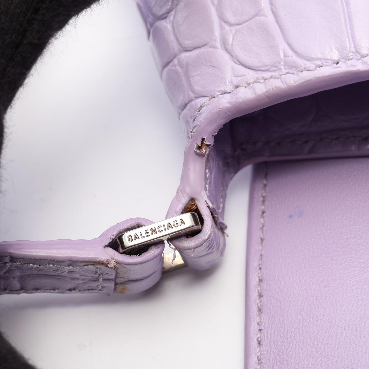 BALENCIAGA XX Small Croc Bag Purple