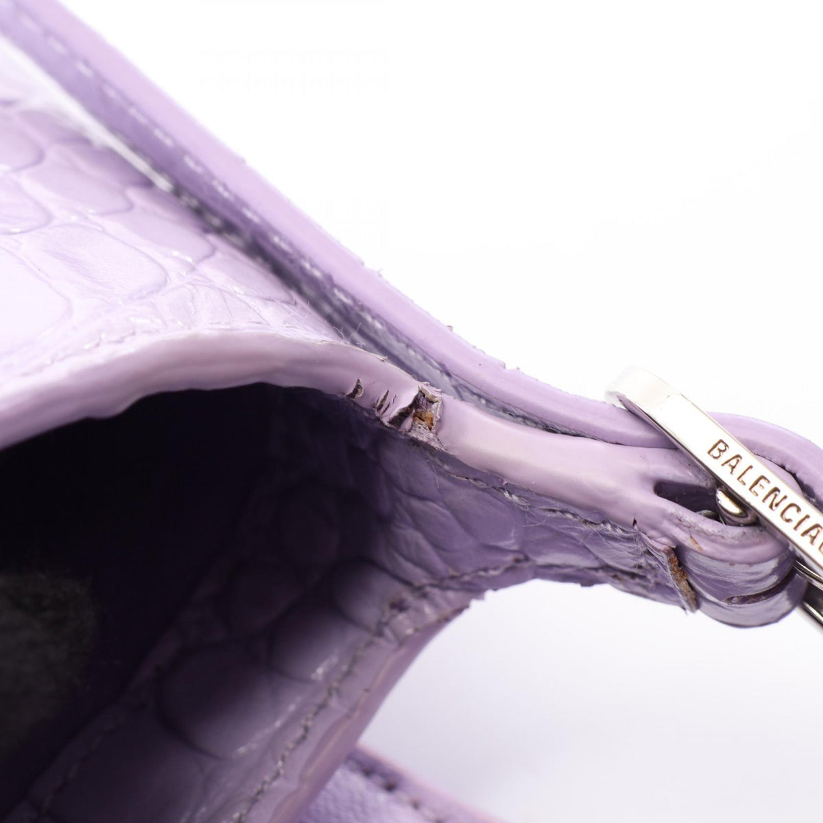 BALENCIAGA XX Small Croc Bag Purple