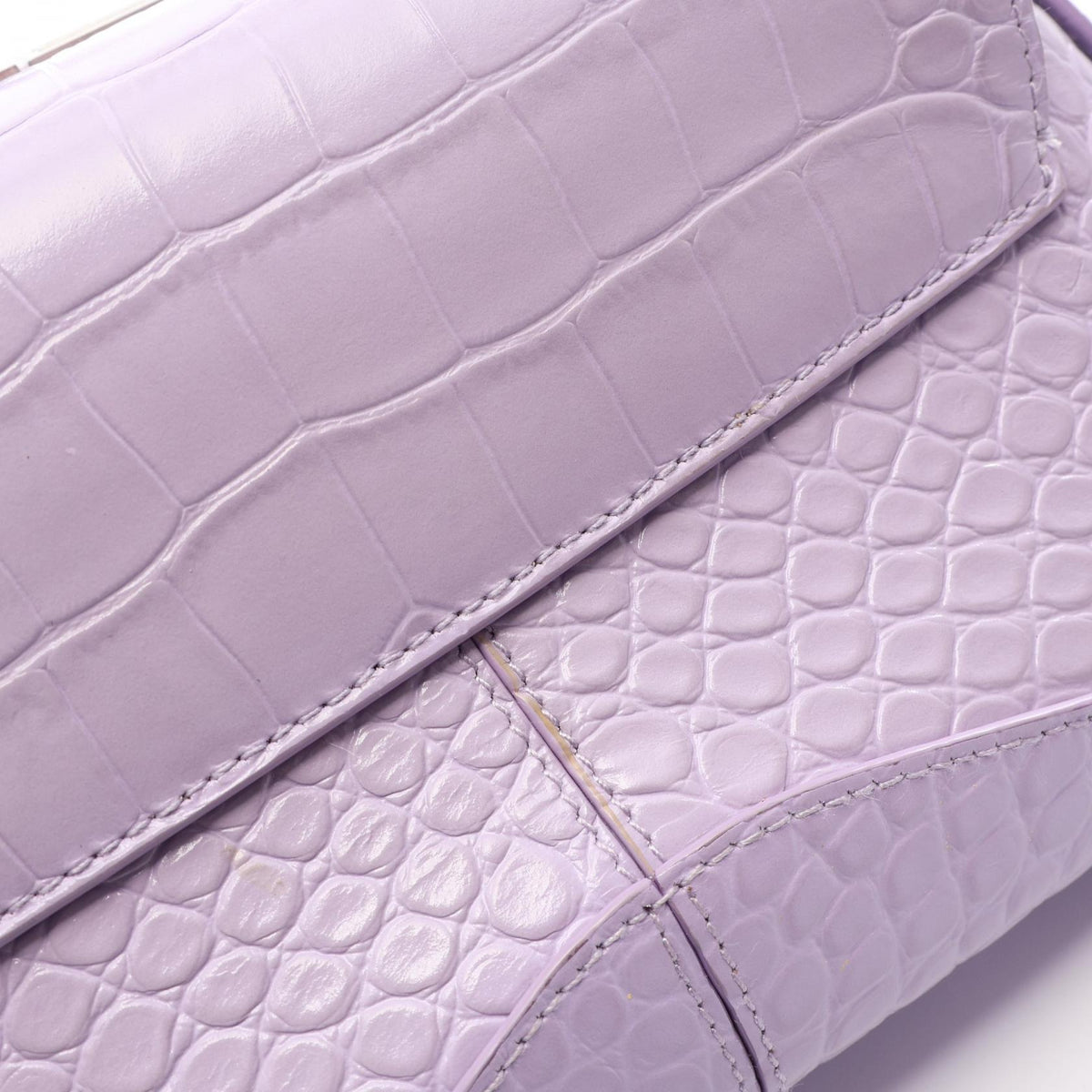 BALENCIAGA XX Small Croc Bag Purple