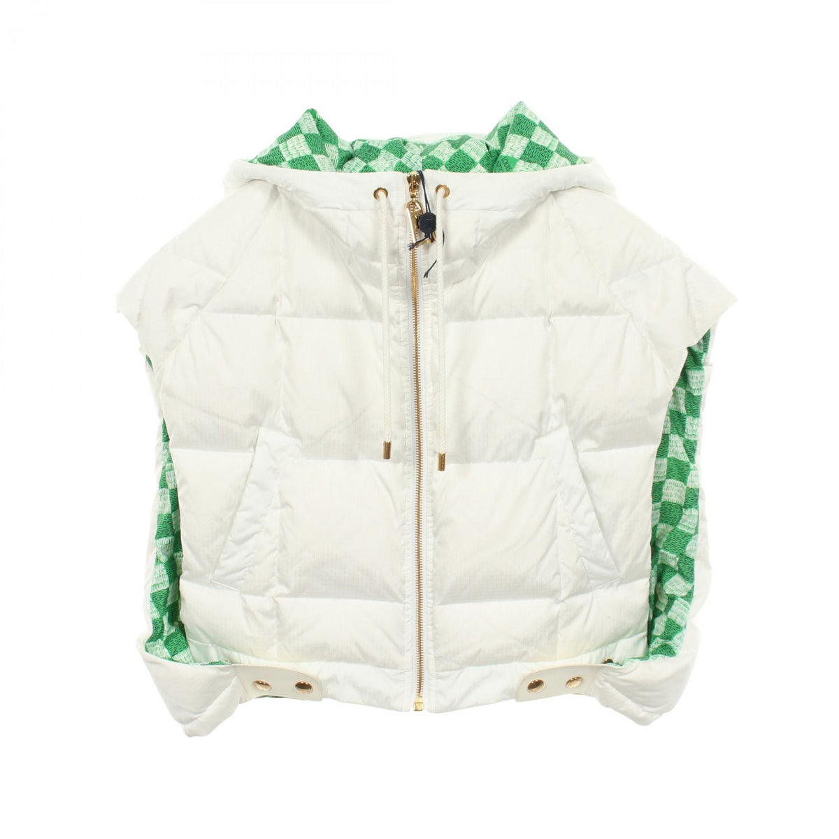 LOUIS VUITTON LV Match Hooded White Down Jacket Size 38