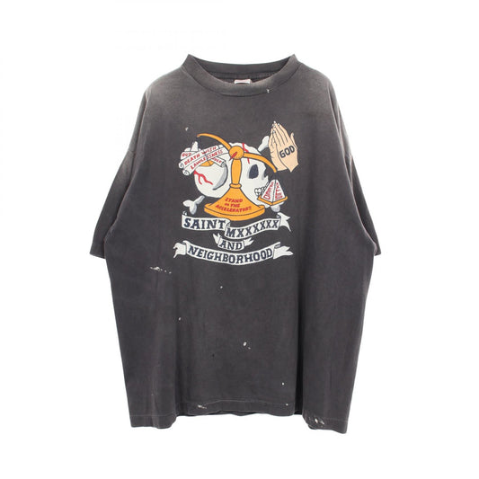 SAINT MICHAEL x NBHD Skull Print T-Shirt Gray Size XXL