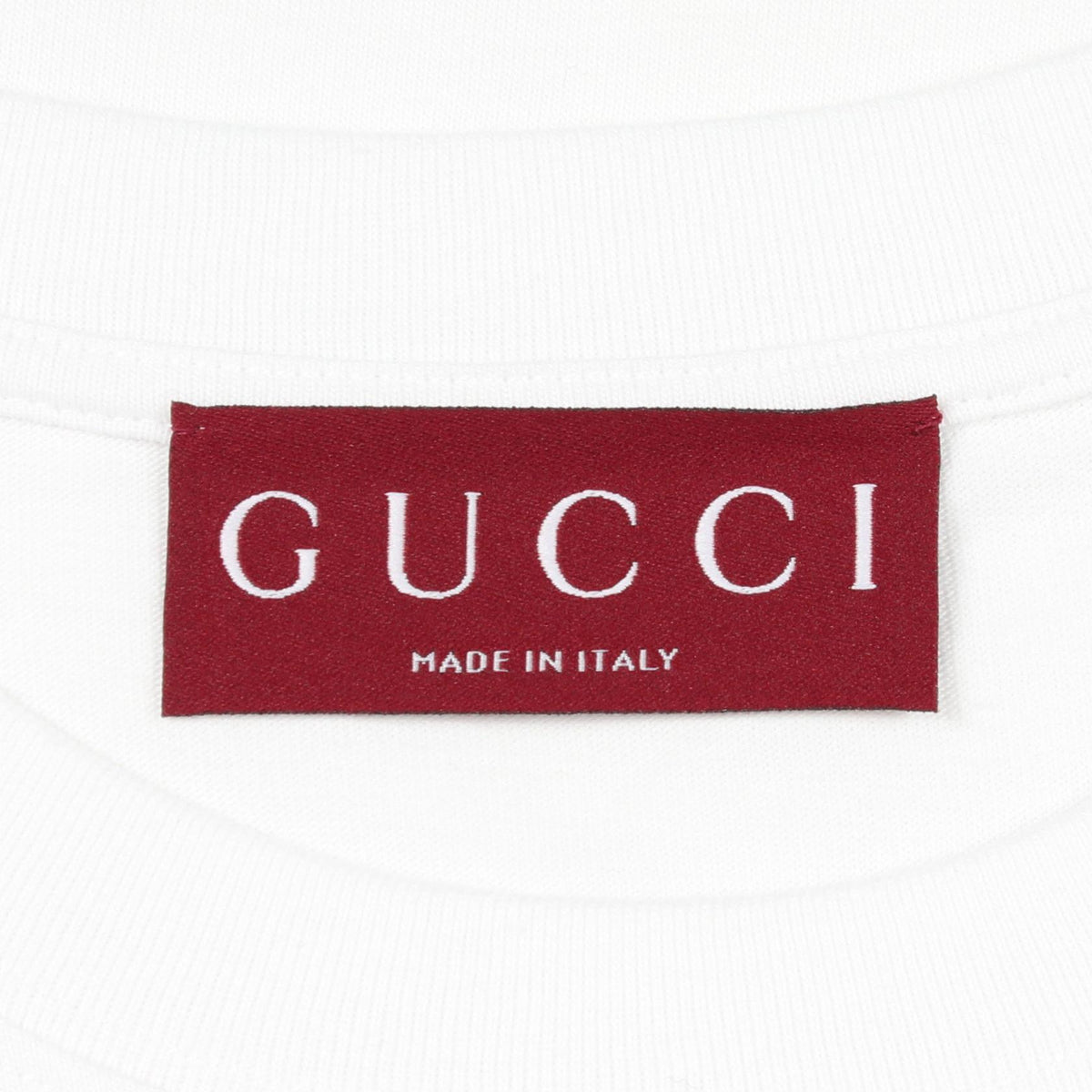 GUCCI White Cotton Logo T-Shirt Size M