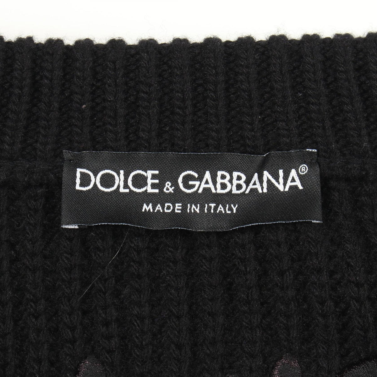 DOLCE & GABBANA Black Logo Crewneck Sweater Size 40