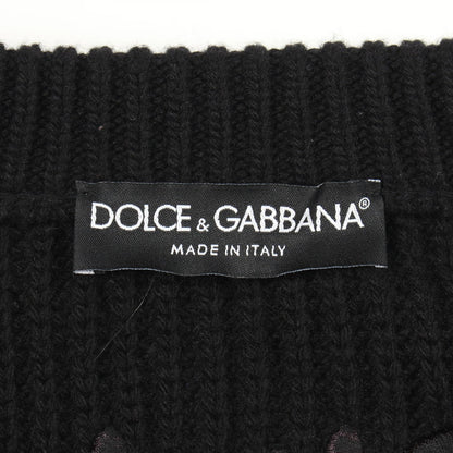 DOLCE & GABBANA Black Logo Crewneck Sweater Size 40