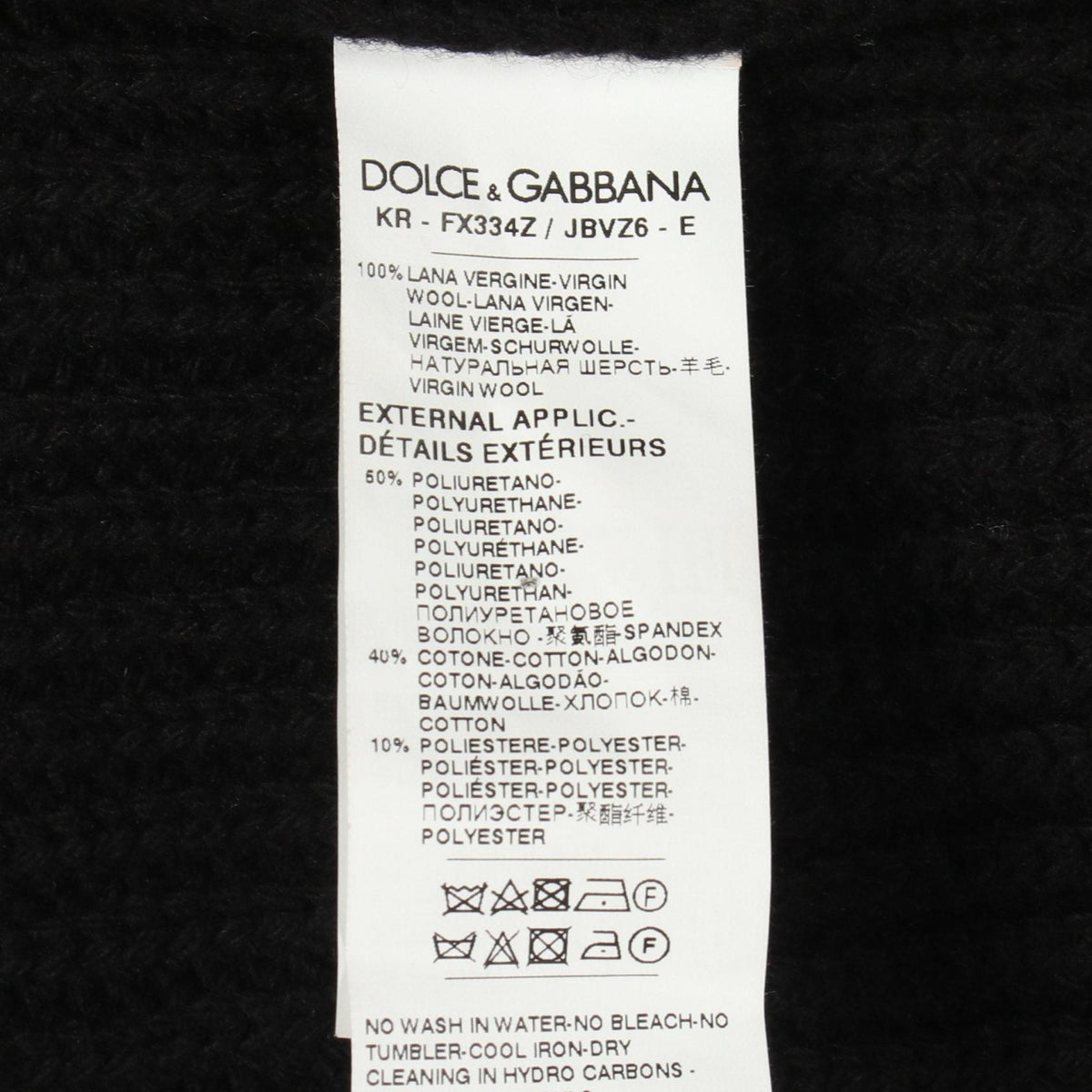 DOLCE & GABBANA Black Logo Crewneck Sweater Size 40