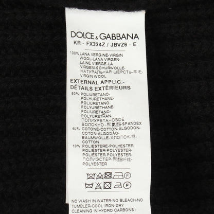 DOLCE & GABBANA Black Logo Crewneck Sweater Size 40
