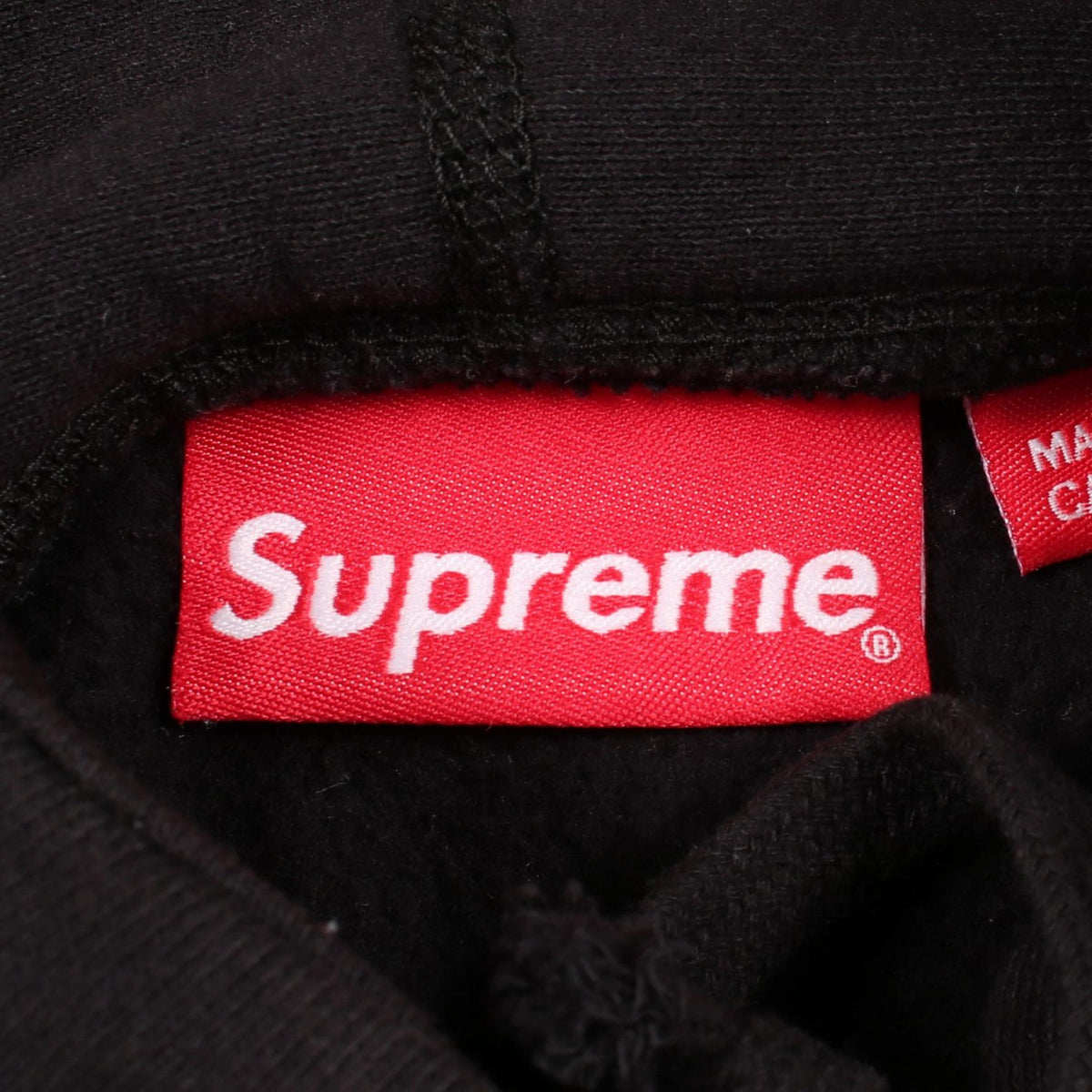 Supreme Logo Embroidered Hoodie Black Size M