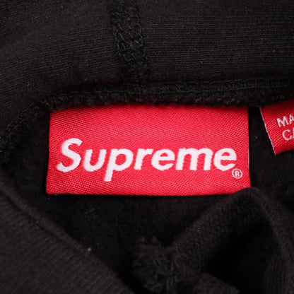 Supreme Logo Embroidered Hoodie Black Size M