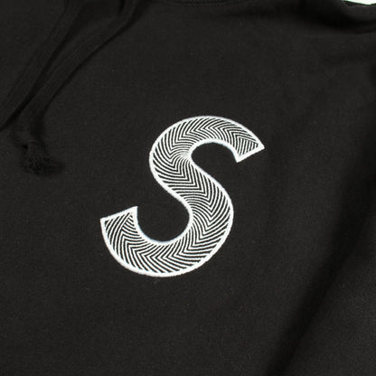 Supreme Logo Embroidered Hoodie Black Size M