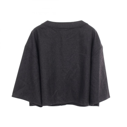 CELINE Cropped Triomphe Button Jacket Gray Size 40