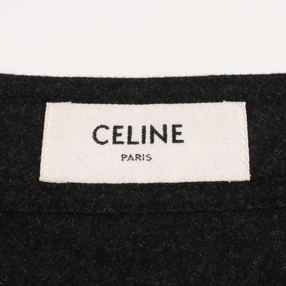 CELINE Cropped Triomphe Button Jacket Gray Size 40