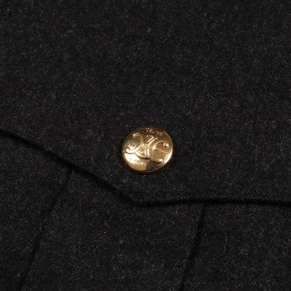 CELINE Cropped Triomphe Button Jacket Gray Size 40