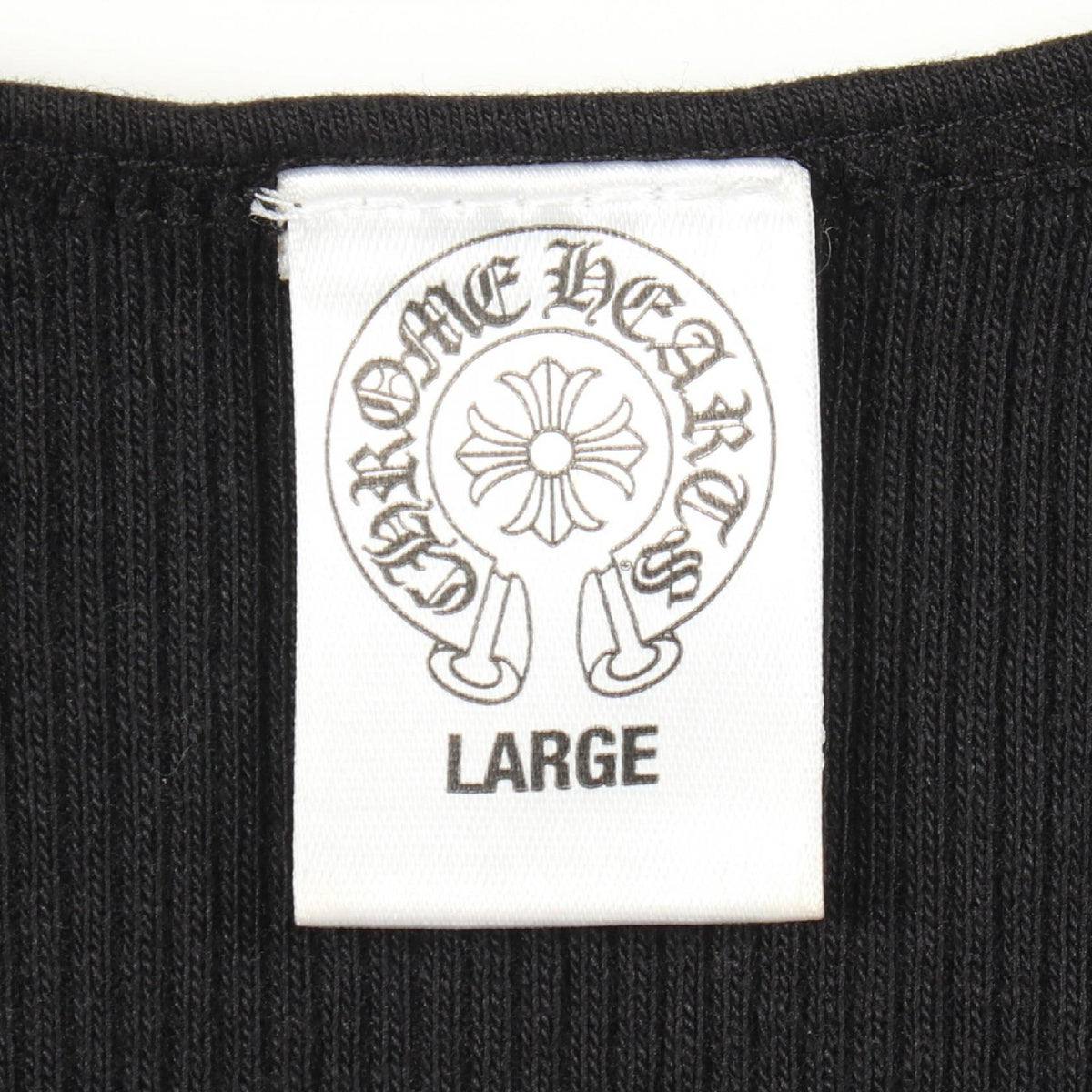 CHROME HEARTS Horseshoe Cemetery Cross Rib Top Black Size L