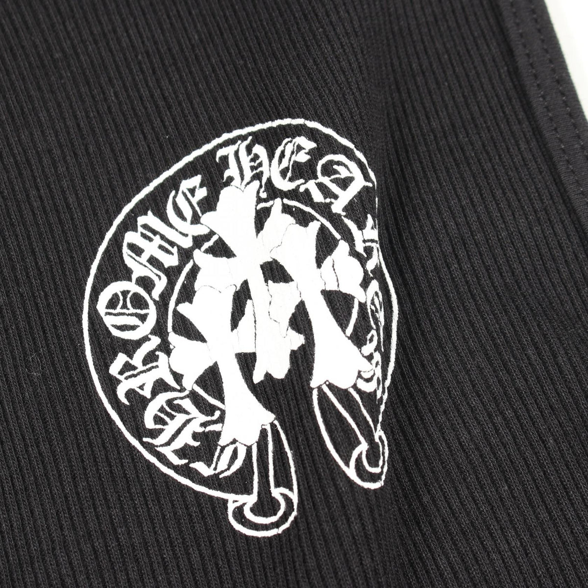 CHROME HEARTS Horseshoe Cemetery Cross Rib Top Black Size L