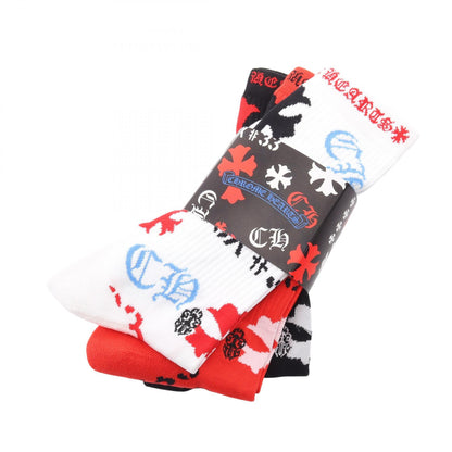 CHROME HEARTS Socks U Sport 3-Pack Red Size M