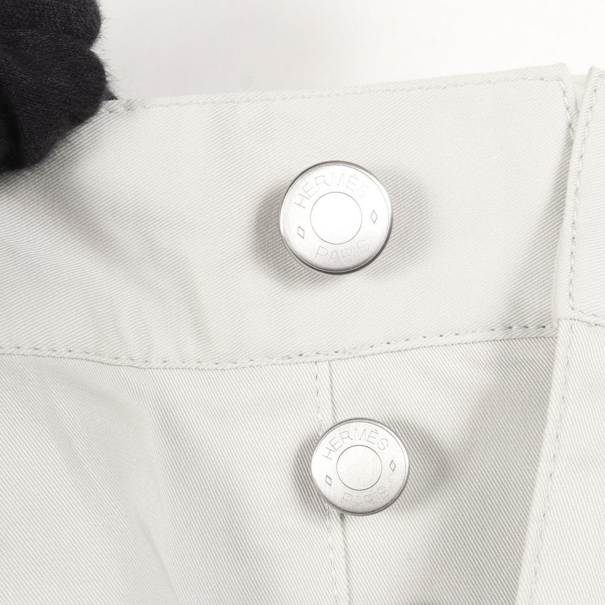 HERMES Button Fly Cotton Chinos Gray Size 40