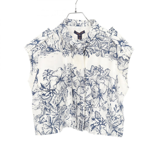 LOUIS VUITTON Tropical Floral Silk Tank Top White Size 38
