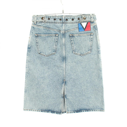 LOUIS VUITTON Cotton Midi Skirt Blue Size 38