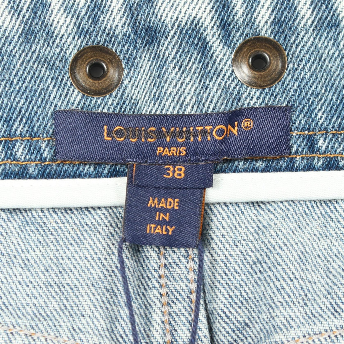 LOUIS VUITTON Cotton Midi Skirt Blue Size 38