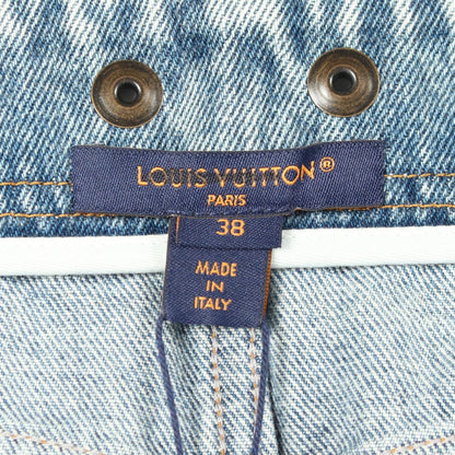 LOUIS VUITTON Cotton Midi Skirt Blue Size 38