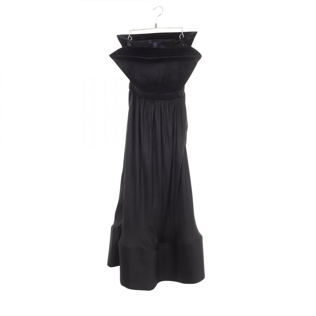 LOUIS VUITTON Black Velour Panel Midi Dress Size 34