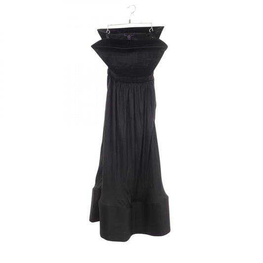 LOUIS VUITTON Black Velour Panel Midi Dress Size 34