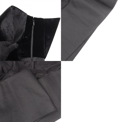 LOUIS VUITTON Black Velour Panel Midi Dress Size 34
