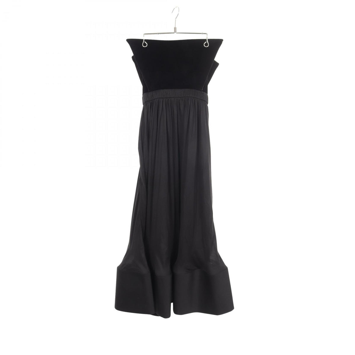 LOUIS VUITTON Black Velour Panel Midi Dress Size 34