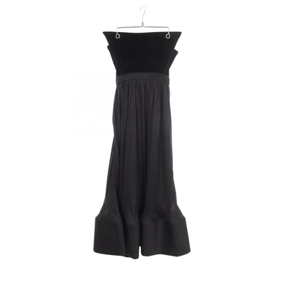 LOUIS VUITTON Black Velour Panel Midi Dress Size 34