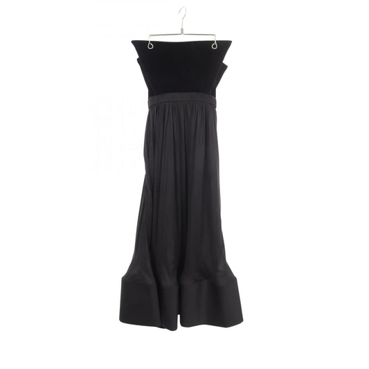 LOUIS VUITTON Black Velour Panel Midi Dress Size 34