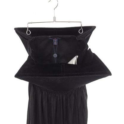 LOUIS VUITTON Black Velour Panel Midi Dress Size 34