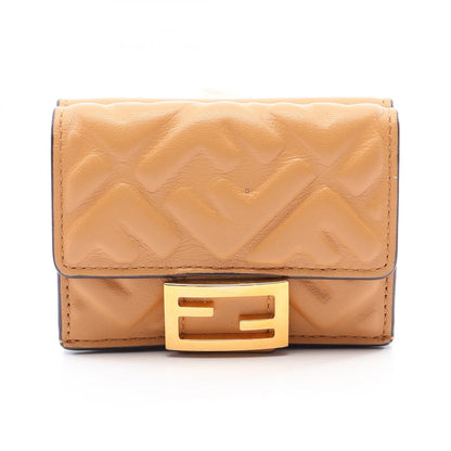 FENDI Baguette FF Logo Wallet Beige