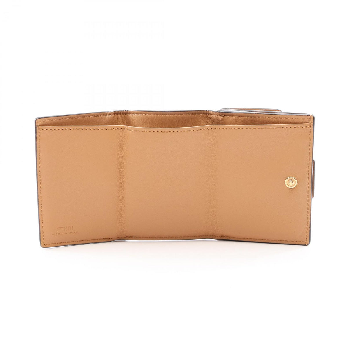 FENDI Baguette FF Logo Wallet Beige