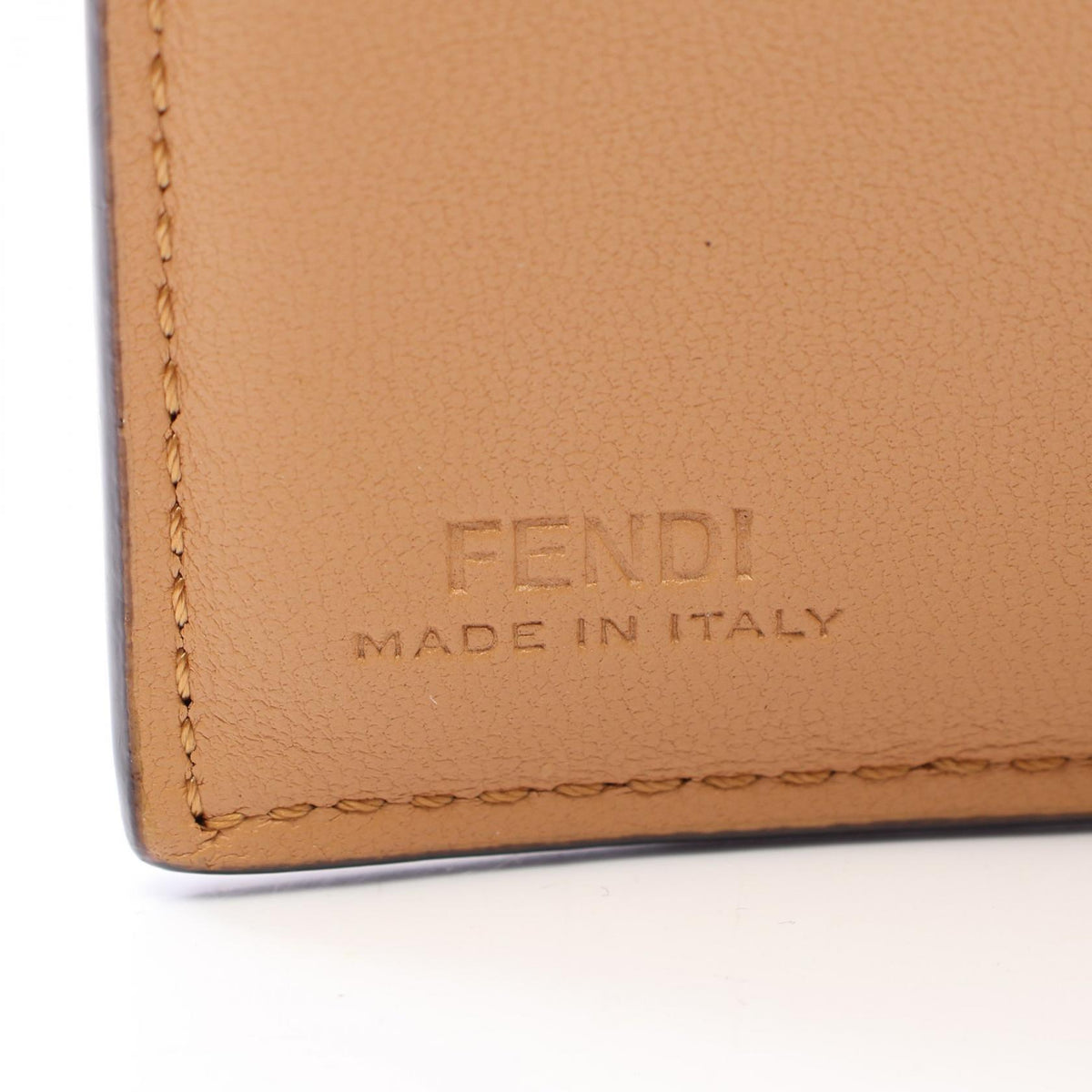 FENDI Baguette FF Logo Wallet Beige