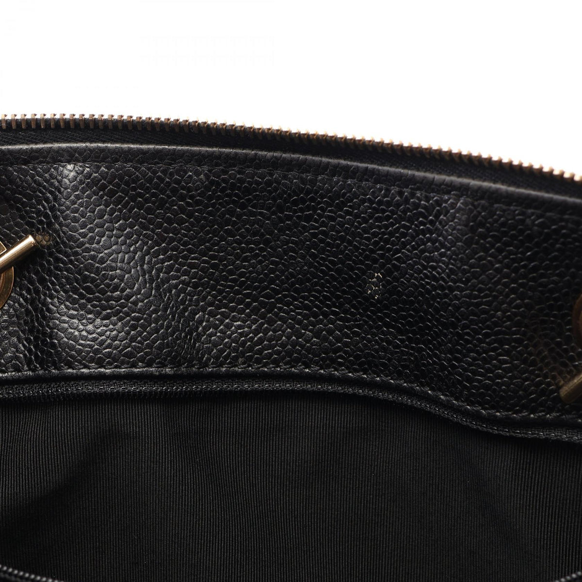 CHANEL Large CC Logo Caviar Skin Bag Black