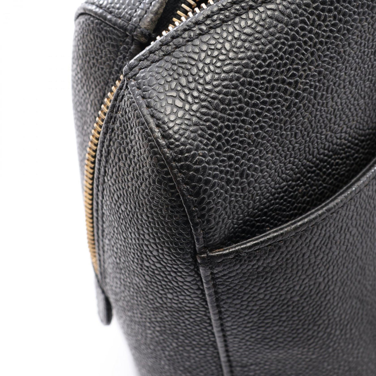 CHANEL Large CC Logo Caviar Skin Bag Black