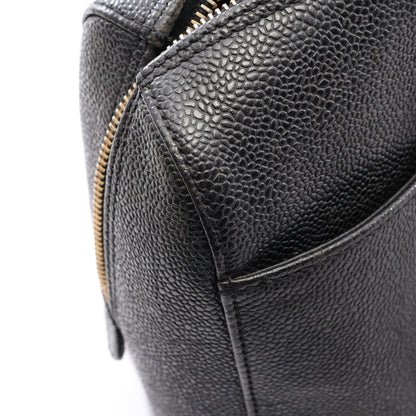 CHANEL Large CC Logo Caviar Skin Bag Black