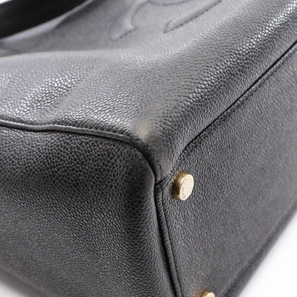 CHANEL Large CC Logo Caviar Skin Bag Black