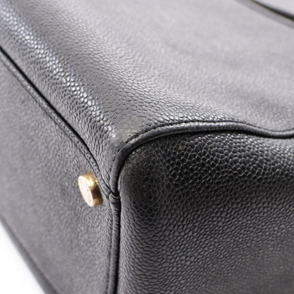 CHANEL Large CC Logo Caviar Skin Bag Black