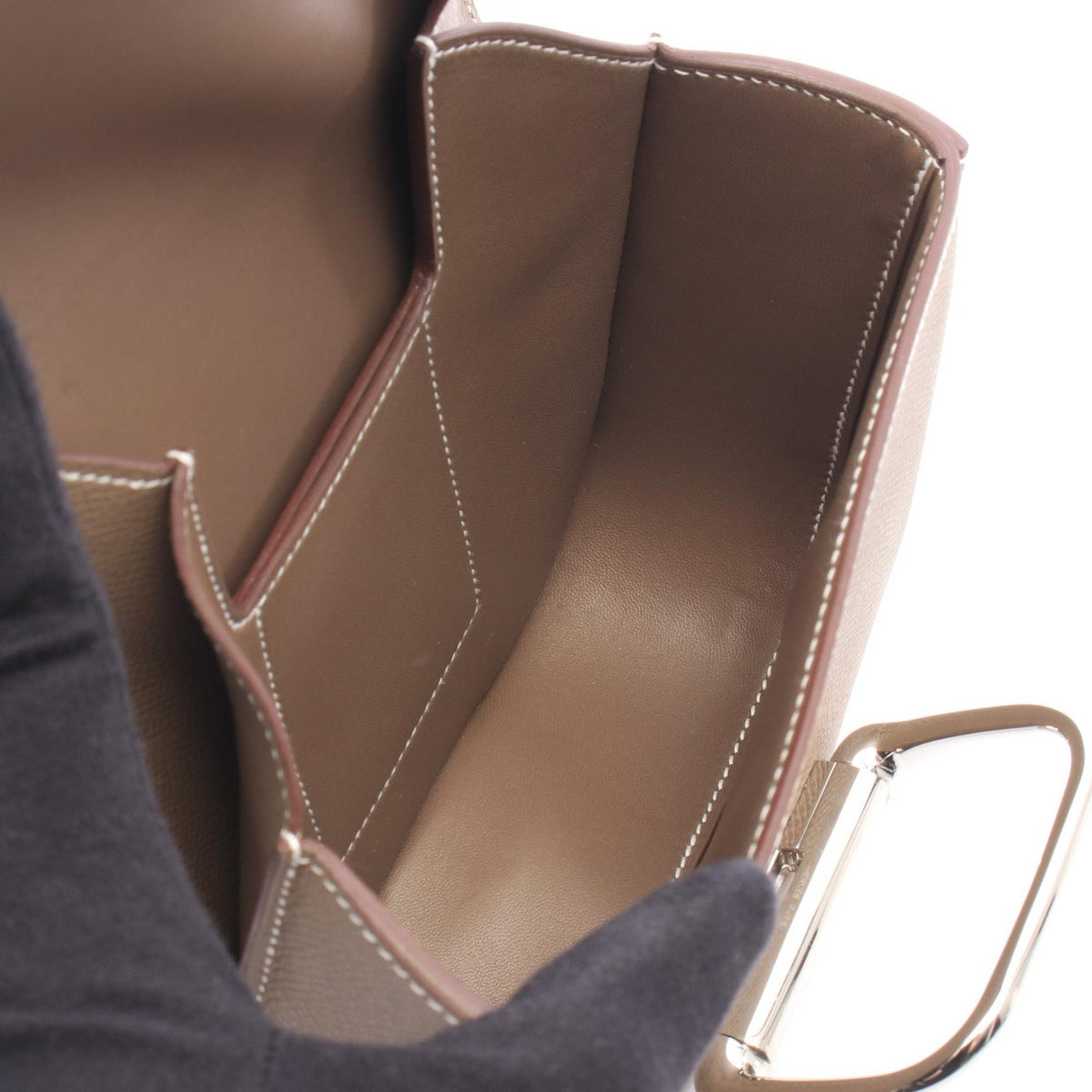 HERMES Della Cavalleria Mini Shoulder Bag Gray