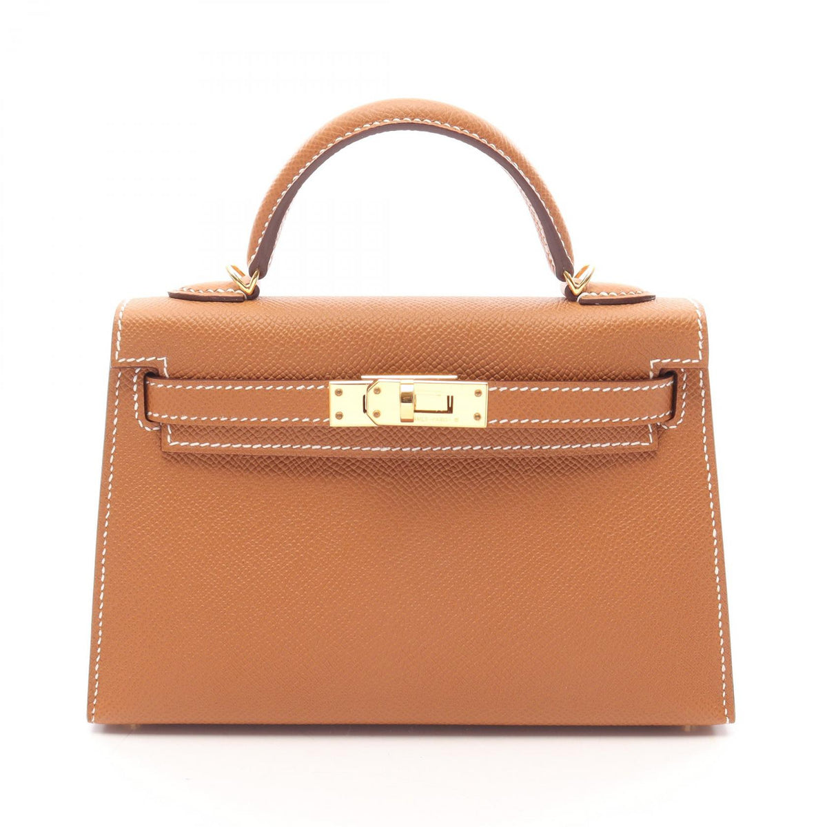 HERMES Mini Kelly 2-Way Bag Brown Epsom