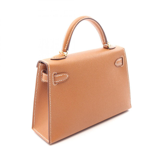 HERMES Mini Kelly 2-Way Bag Brown Epsom