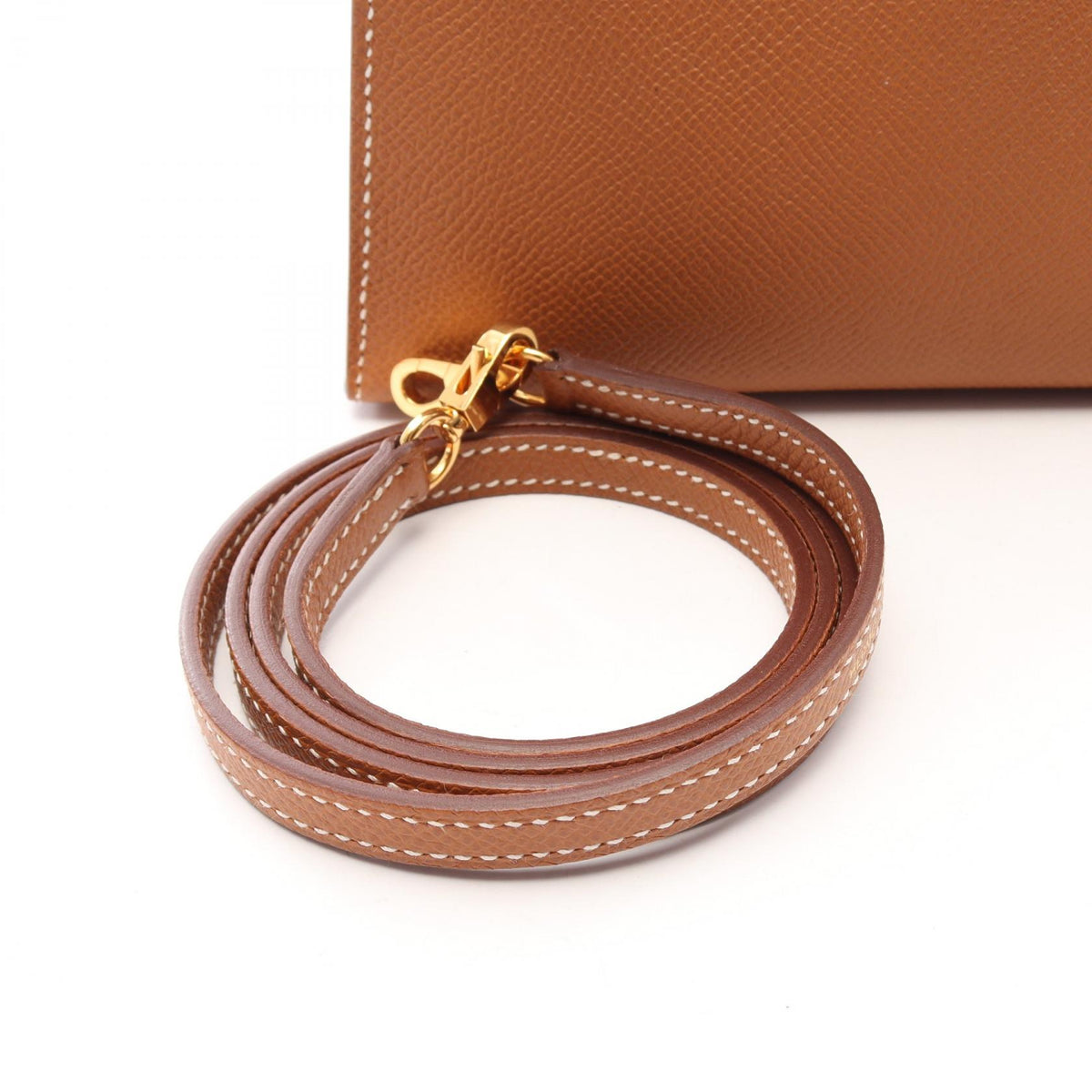 HERMES Mini Kelly 2-Way Bag Brown Epsom