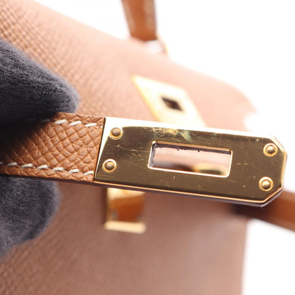 HERMES Mini Kelly 2-Way Bag Brown Epsom