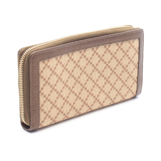 GUCCI Diamante Bamboo Canvas Zip Wallet