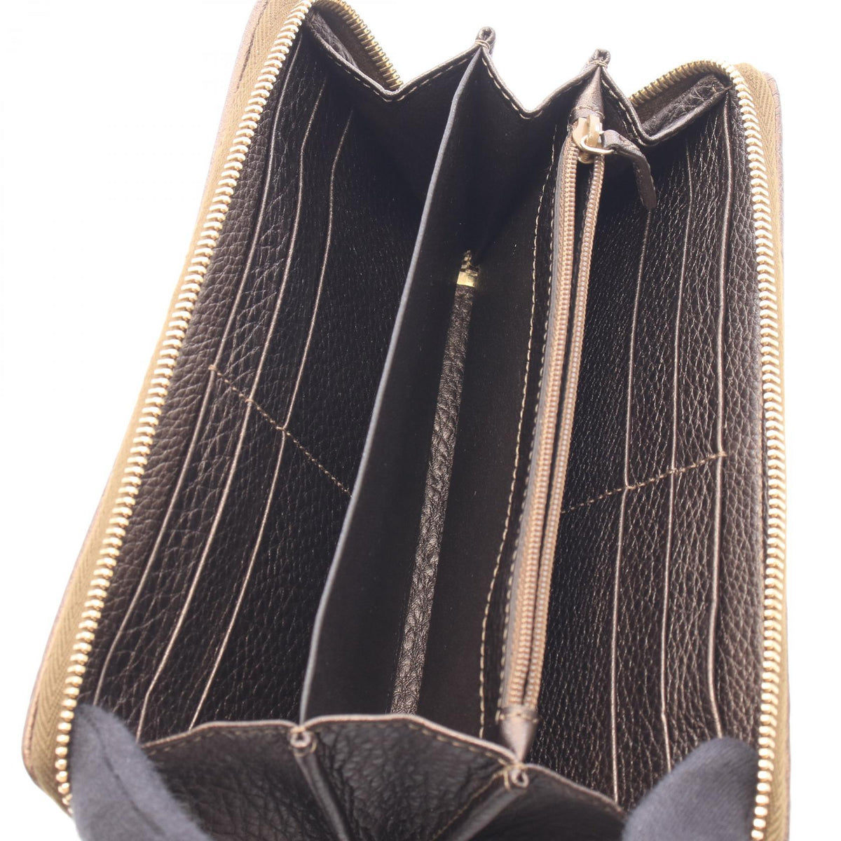 GUCCI Diamante Bamboo Canvas Zip Wallet