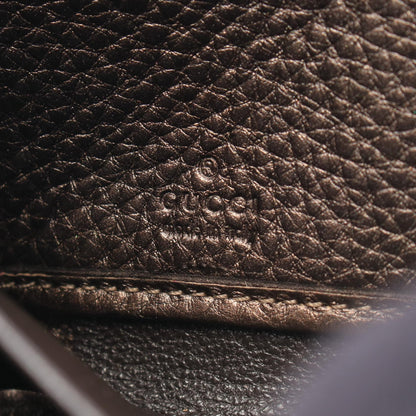 GUCCI Diamante Bamboo Canvas Zip Wallet